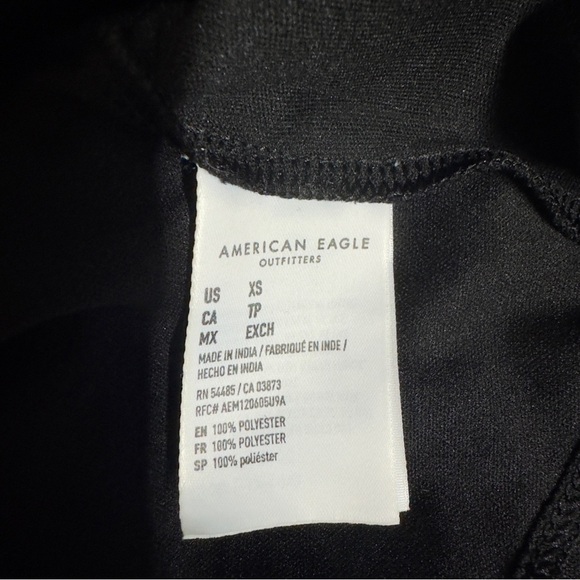 New American Eagle Sequin spaghetti strap lined mini dress size XS silver/black - Picture 6 of 7